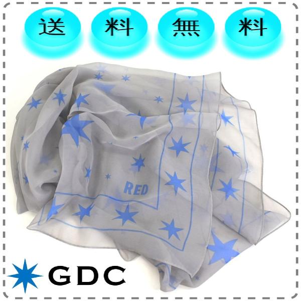 青 GDC ジーディーシー 日本製 シルク100% ストール スカーフ 正方形 大判105cm シン...