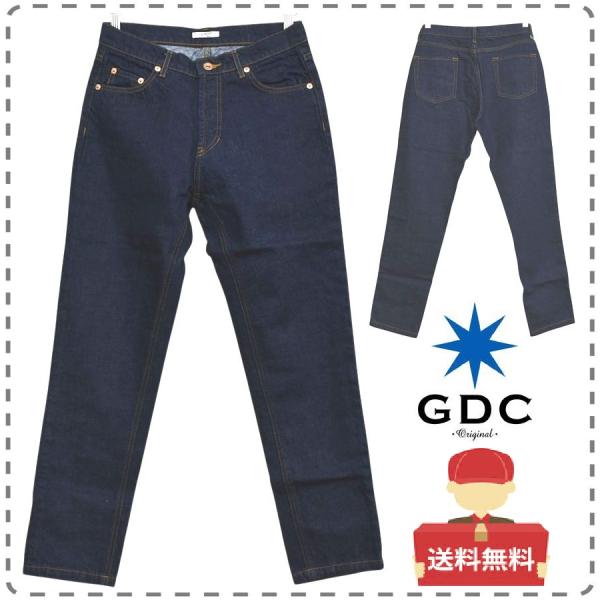 Mサイズ インディゴ 日本製 クロップドデニムパンツ コットン100% 綿 ジーンズ GDC ジーデ...