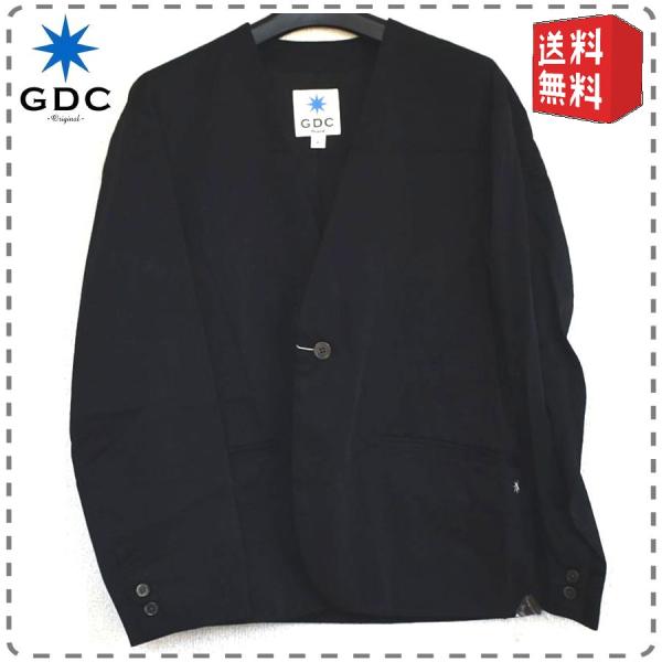 GDC 日本製 ノーカラージャケット テーラードジャケット 黒 メンズSサイズ 本州送料無料 A18...