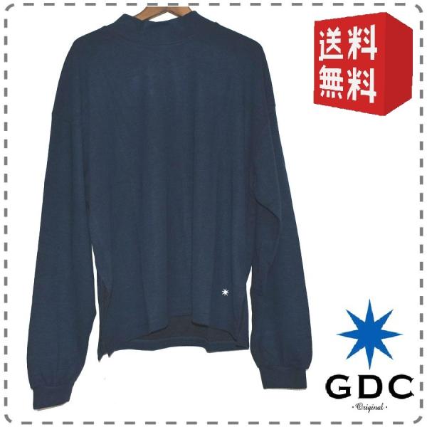 GDC ジーディーシー ハイネックニット 長袖ハイネックTシャツ トレーナー ネイビー メンズSサイ...