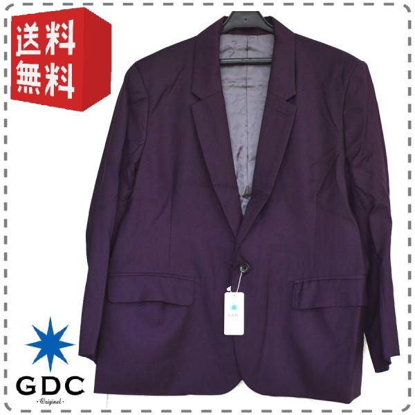 GDC 日本製 テーラードジャケット ブレザー 1つボタン センターベンツ 紫 メンズMサイズ 本州...