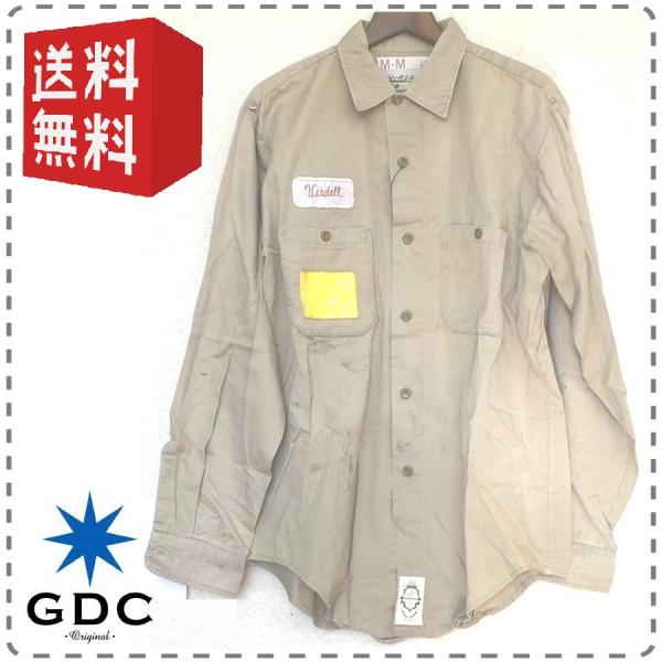 1点物 SAT メンズF 日本製 長袖オールドワークシャツ GDC ジーディーシー 古着リメイク ア...