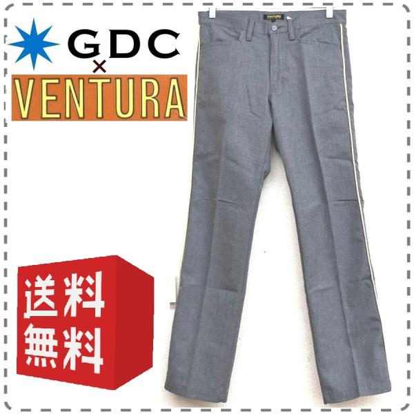 メンズ44サイズ グレー 日本製 サイドラインパンツ GDC ジーディーシー x VENTURA ベ...