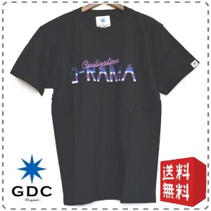 GDC ジーディーシー 綿100% 半袖Tシャツ 丸首 0-RAMA コットン 男女兼用 ユニセックス メンズSサイズ 黒 送料無料 A371