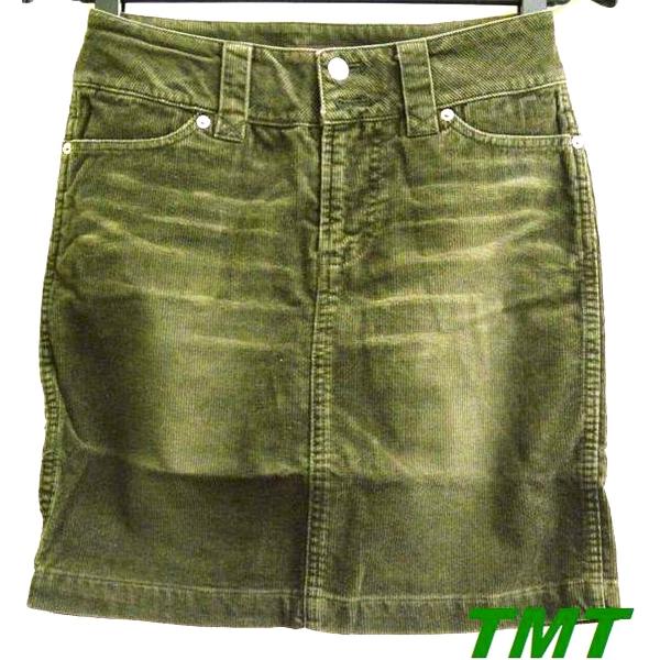 Mサイズ ブラウン TMT 正規サンプル品 コーデュロイミニスカート タイト ヴィンテージ加工 綿1...