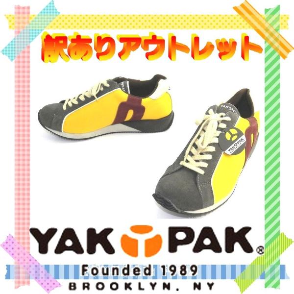 黄 23cm 訳ありアウトレット 要補修靴 ヤックパック YAK PAK レディーススニーカー 軽量...