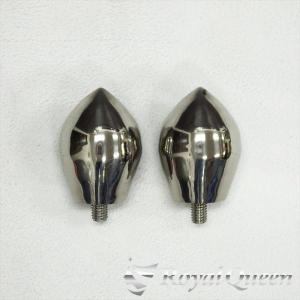 旗棒 600mm ステン球付き バンパーポール 2本 シルバー 取付幅を調整