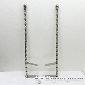 旗棒 600mm ステン球付き バンパーポール 2本 シルバー 取付幅を調整