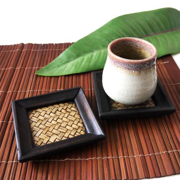 コースター2枚セット バンブー×ウッド / ナチュラルアジアンインテリア