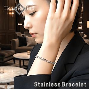 ブレスレット レディース ステンレスチェーン フィガロチェーン 金属アレルギー対応 シンプル シルバーカラー カニカン ダルマカン おしゃれ かわいい 太め 鎖