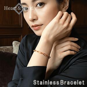 ブレスレット 18金コーティング レディース ステンレスチェーン 長あずきチェーン 金属アレルギー対応 シンプル カニカン ダルマカン かわいい おしゃれ ギフト