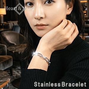 ブレスレット レディース ステンレスチェーン 長あずきチェーン 金属アレルギー対応 シンプル シルバーカラー カニカン ダルマカン おしゃれ かわいい ギフト