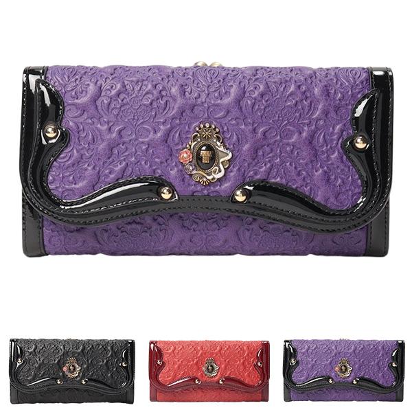 アナスイ 財布 かぶせ長財布 長財布 レディース ANNA SUI フラップ ブランド 本皮 レザー...