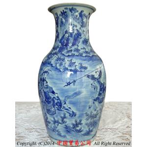 昭和レトロ 中国　 孔雀 焼物 花瓶 花器　中国景徳鎮製 景徳鎮 孔雀牡丹文花瓶 中国 陶磁器 工芸 - アートの友社
