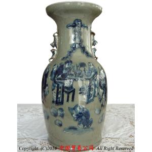 景徳鎮 孔雀牡丹文花瓶 中国 陶磁器 工芸 - アートの友社