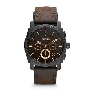 特別価格Fossil Men's Machine Chrono Quartz Leather Chronograph Watch, Color: Black, Brown (Model: FS4656)並行輸入｜ctykjl88