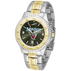 特別価格Sun Time Maine Black Bears Men's Competitor Steel Watch Two-Tone Gold/Silver with Anochrome Dial並行輸入｜ctykjl88