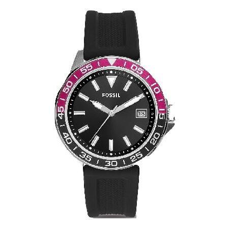 特別価格Fossil Bannon BQ2508 3針 日付 ブラック シリコン 腕時計並行輸入