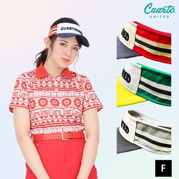 サンバイザー マルチカラー フロントロゴ クアルトユナイテッド ゴルフグッズ 帽子 アウトレット 2...