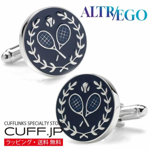 ALTR/EGO カフスボタン カフス ブルー ラウンド テニス カフリンクス