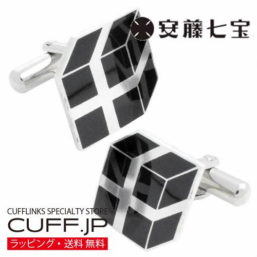 カフスボタン カフス 安藤七宝 七宝焼 ブラック 黒 ボックス カフリンクス