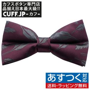 蝶ネクタイ ポケットチーフ セット レッド＆ゴールド ストライプ