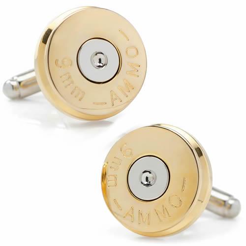 カフス カフスボタン ゴールド シルバー ブレット 弾丸 カフリンクス