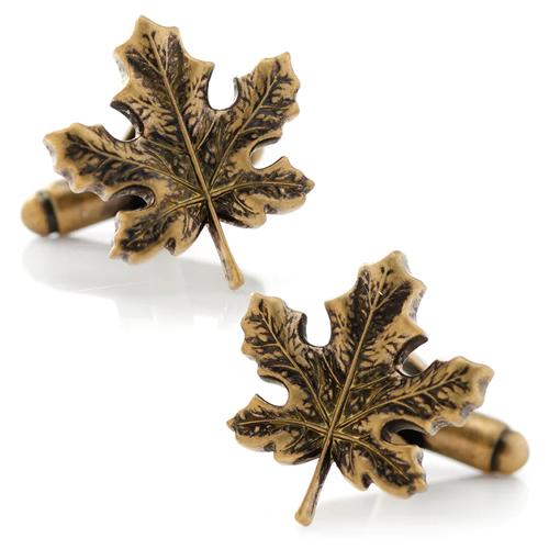 カフス カフスボタン 3D メイプル リーフ カエデ 楓 カフリンクス