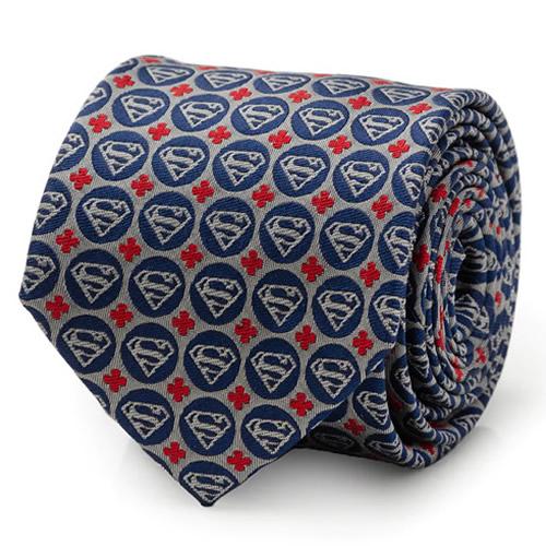 ネクタイ Superman スーパーマン シールド モチーフ グレー