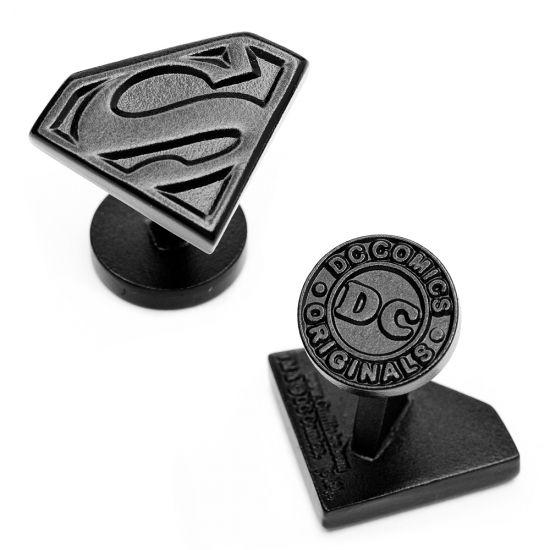 カフス カフスボタン スーパーマン Superman サテンブラック シールド カフリンクス