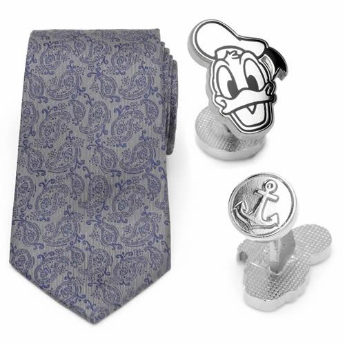 ディズニー ドナルドダック ネクタイ カフス セット Disney