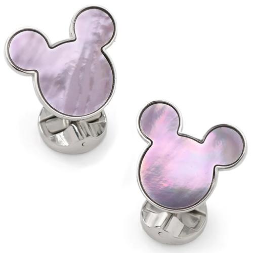 ディズニー カフス カフスボタン ミッキー シルエット ラベンダー マザーオブパール Disney ...