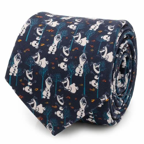 ディズニー アナと雪の女王 オラフ Olaf ネイビー パターン ネクタイ Disney