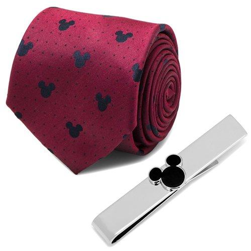 ディズニー ミッキー ネクタイ ネクタイピン セット  レッド ピン ドット Disney タイクリ...