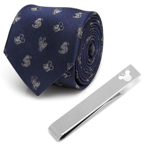 ディズニー ミッキー ネクタイ ネクタイピン セット フレンド ブルー Disney タイクリップ ...