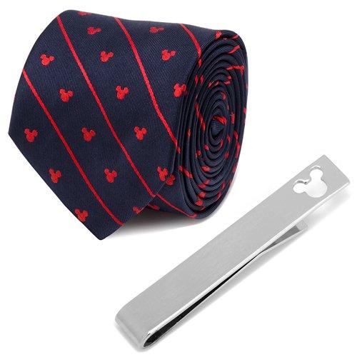 ディズニー ミッキー ネクタイ ネクタイピン セット ネイビー ピンストライプ Disney タイク...