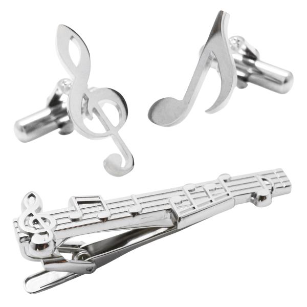 SWANK スワンク カフス ネクタイピン セット ト音記号 音符 カフスボタン カフリンクス タイ...