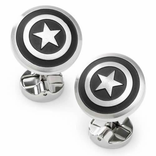 カフス カフスボタン MARVEL キャプテン アメリカ シールド ステンレススチール カフリンクス