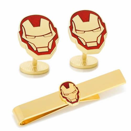 カフス ネクタイピン セット マーベル アイアンマン MARVEL カフリンクス カフスボタン タイ...