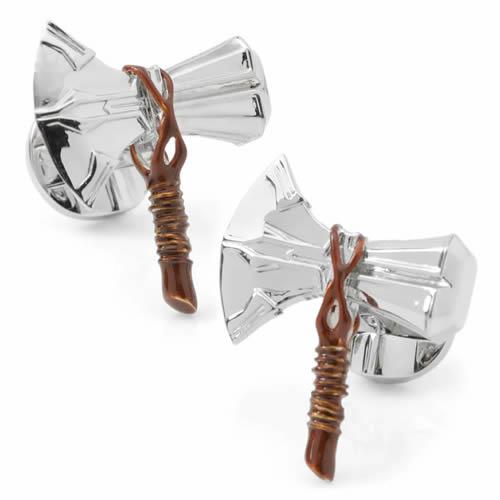 カフス カフスボタン マイティ・ソー 3D ストームブレイカー シルバー MARVEL マーベル カ...