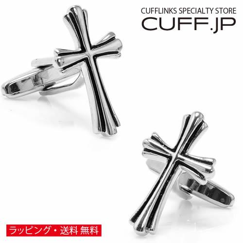 カフスボタン クロス クラシック シルバー カフス カフリンクス