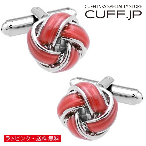 カフスボタン クリアー レッド ノット カフス カフリンクス メンズアクセサリー
