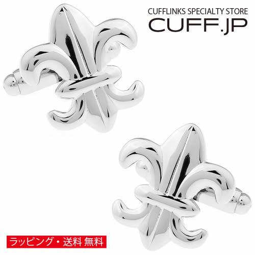 カフスボタン カフス シルバー フルール ド リス 百合の紋章 カフリンクス メンズアクセサリー