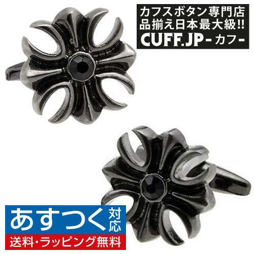 カフスボタン カフス ブラック クリスタル ハード クロス カフリンクス メンズアクセサリー