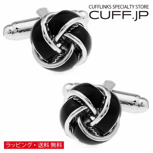 カフスボタン カフス ブラック クラシック ノット カフリンクス メンズアクセサリー