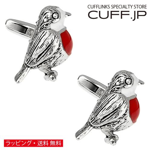カフスボタン カフス シルバー スズメ 鳥 カフリンクス メンズアクセサリー