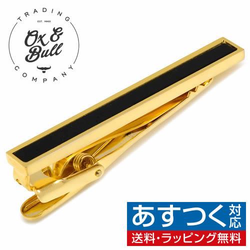 ネクタイピン タイバー ゴールド オニキス タイクリップ タイピン Ox &amp; Bull Tradin...
