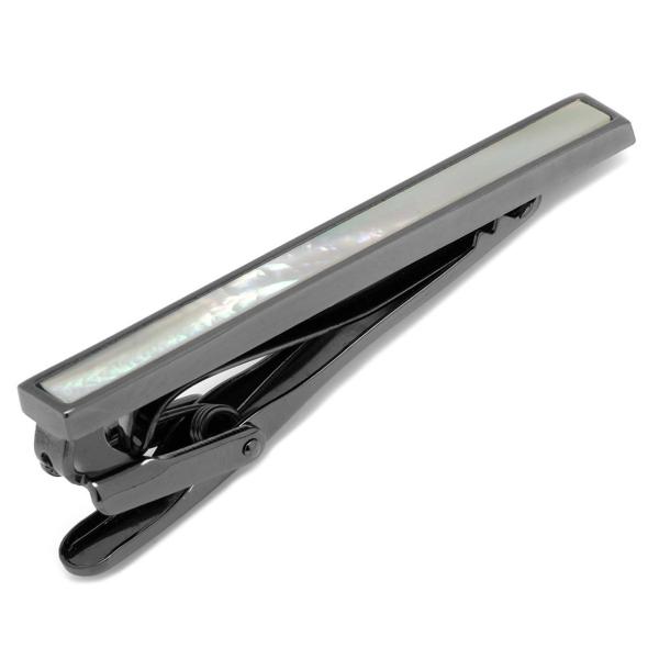 ネクタイピン タイバー ガンメタル マザーオブパール 白蝶貝 タイクリップ タイピン Ox &amp; Bu...