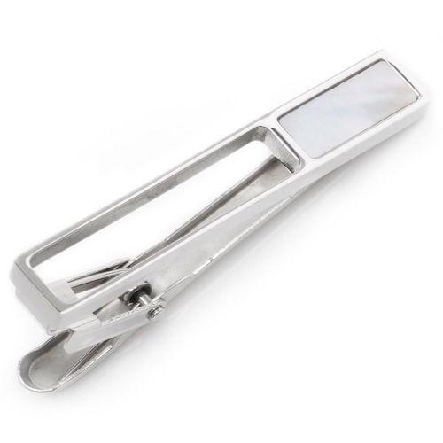 ネクタイピン タイバー ダイカット マザーオブパール ステンレス タイクリップ タイピン Ox &amp; ...