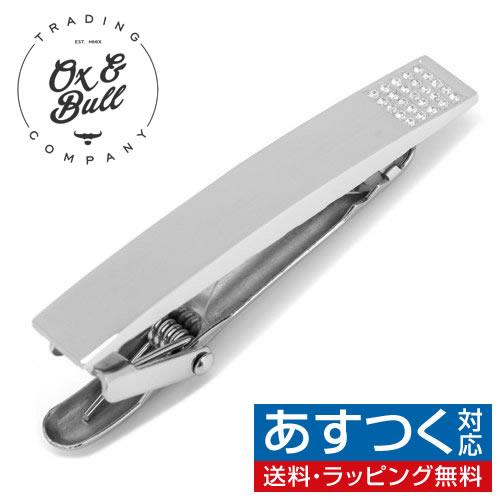 ネクタイピン タイバー ステンレススチール ホワイト クリスタル パヴェ タイクリップ タイピン O...